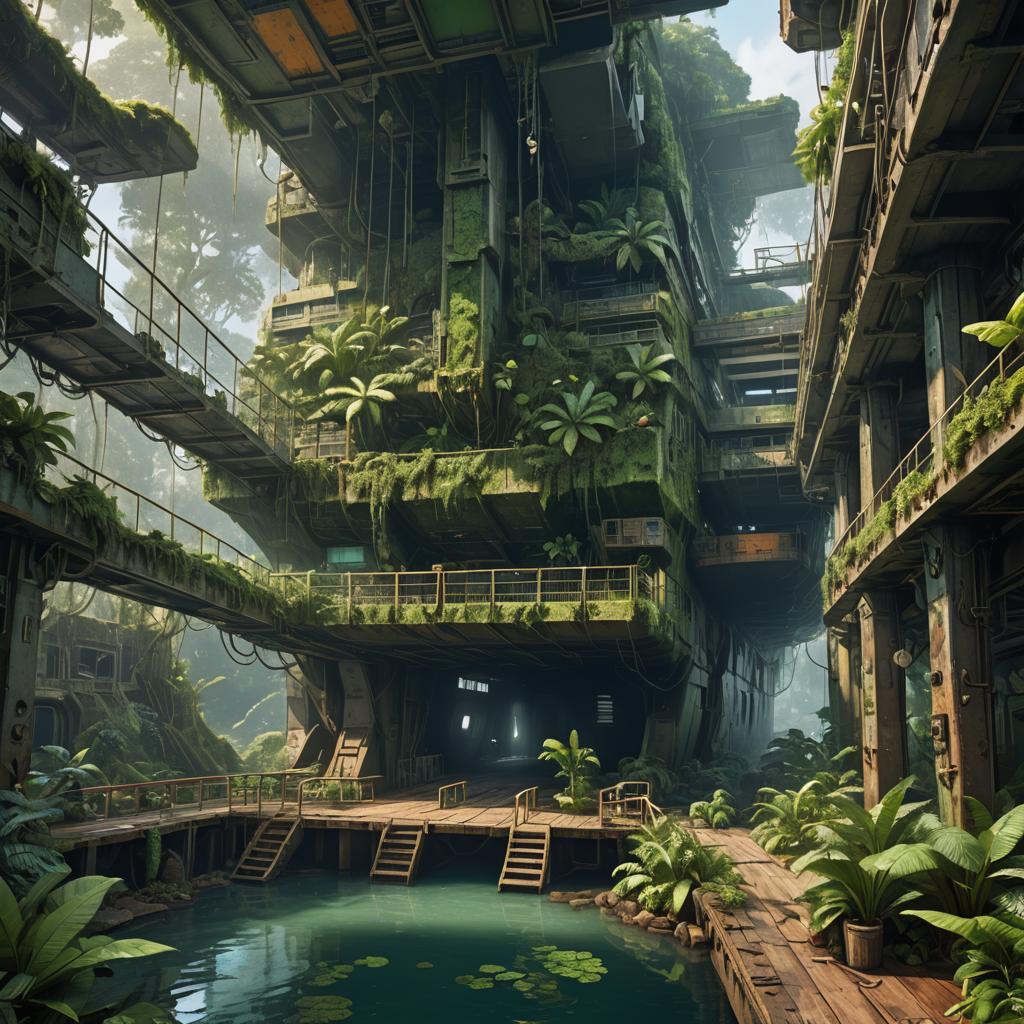 #CreativeChangeMakers - a derelict cargo ship is decommissioned and allowed to grow a mini rainforest. Berthed away from the public and allowed to exist without human interference the mini rainforest will become its own mini lunge for the area it is located in and will provide its on microenvironment. Using AI is a way of generating ideas beyond the sketchbook and allowing others to visualise.